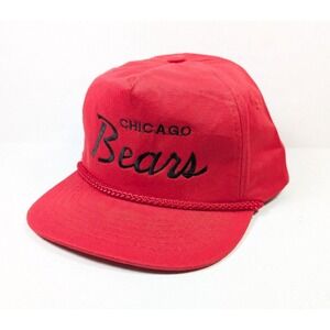 Vintage Chicago Bears Script Rope Hat Red NFL‎ Ama Pro Snapback